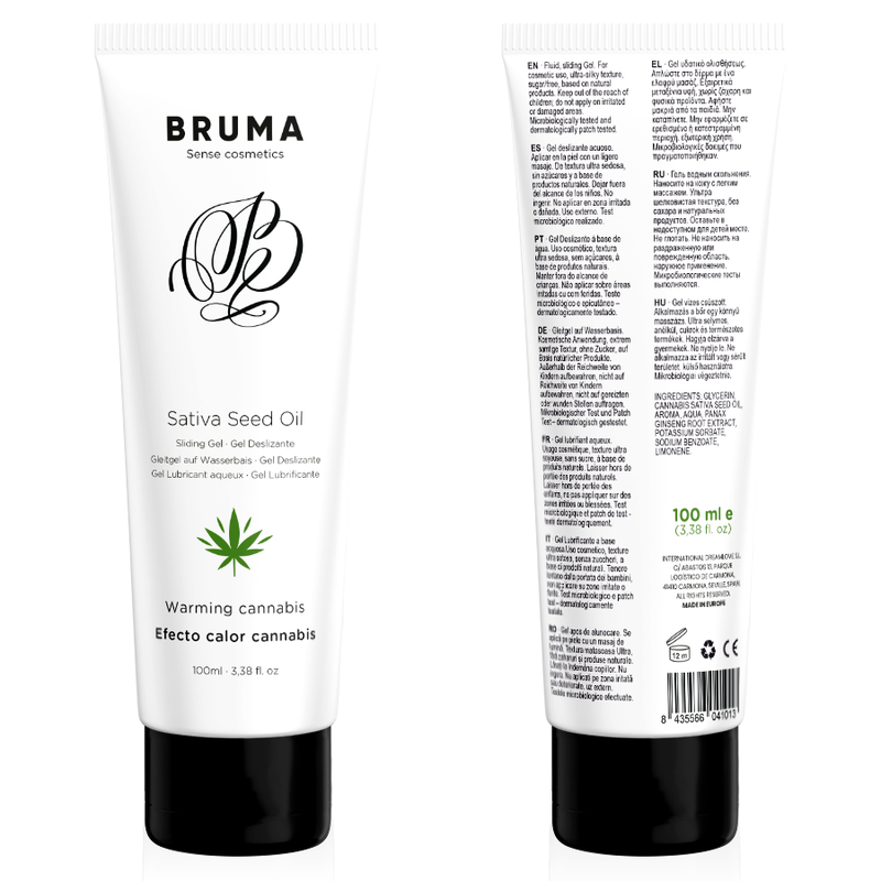 BRUMA - GEL DESLIZANTE COM ÓLEO DE SEMENTE EFEITO CALOR SABOR CANNABIS 100 ML