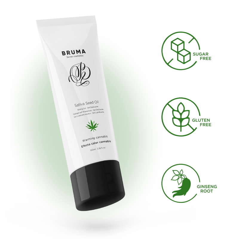 BRUMA - GEL DESLIZANTE COM ÓLEO DE SEMENTE EFEITO CALOR SABOR CANNABIS 100 ML