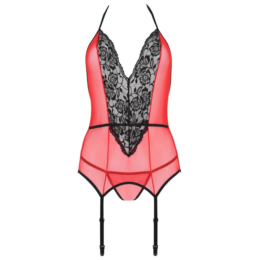 PASSION - PEONIA CORSET EROTIC LINE ROJO L/XL