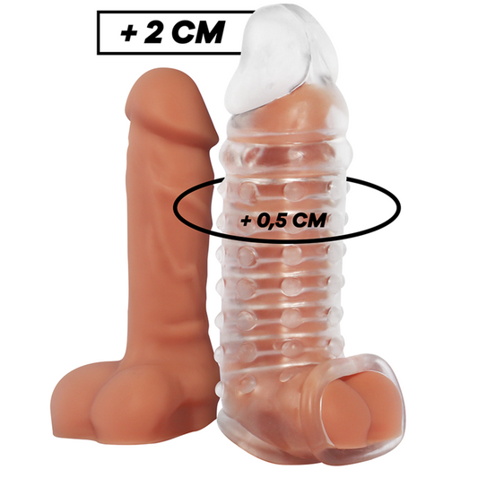 VIRILXL - EXTENSIÓN Y FUNDA DE PENE V11 TRANSPARENTE