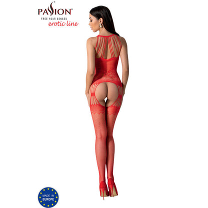 PASSION - BS095 BODYSTOCKING ROJO TALLA ÚNICA