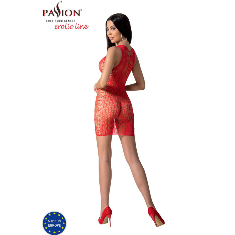 PASSION - BS097 BODYSTOCKING ROJO TALLA ÚNICA