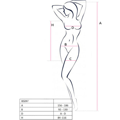 PASSION - BS097 BODYSTOCKING BLANCO TALLA ÚNICA