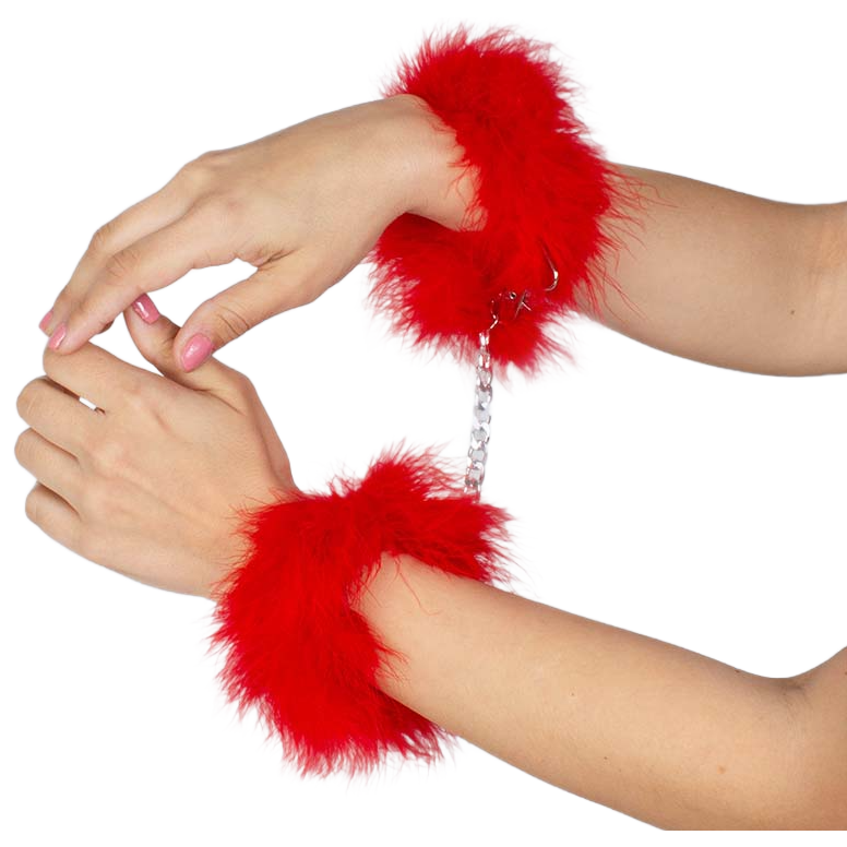 SECRETPLAY - MARABOU RED HANDCUFFS