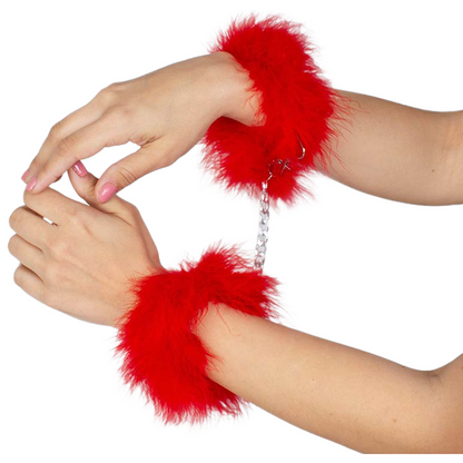SECRETPLAY - MARABOU RED HANDCUFFS