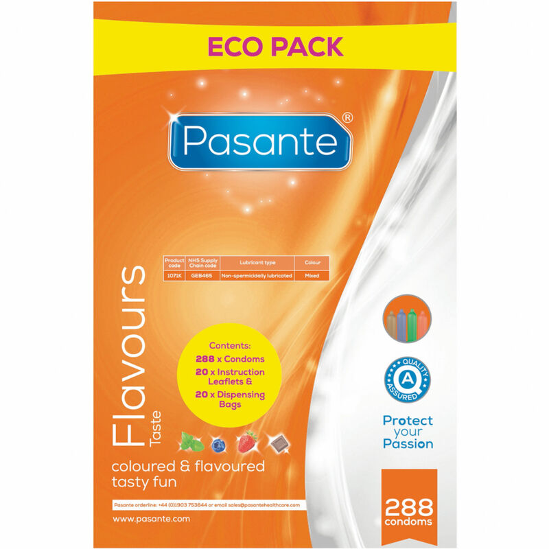 PASANTE - ECO CONDOM PACK FLAVOURS BAG 288 ENHETER