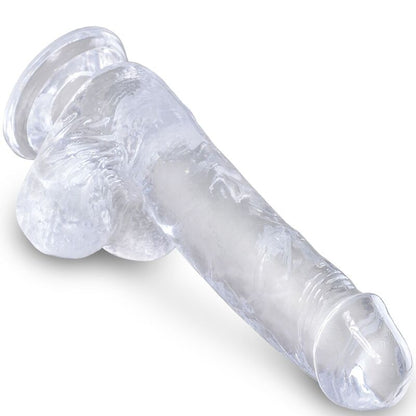 KING COCK - CLEAR PENE REALÍSTICO CON TESTÍCULOS 13.5 CM TRANSPARENTE