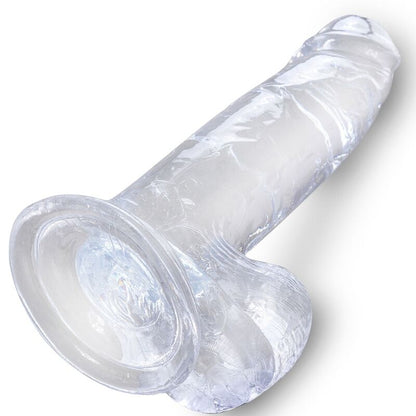 KING COCK - CLEAR PENE REALÍSTICO CON TESTÍCULOS 15.2 CM TRANSPARENTE