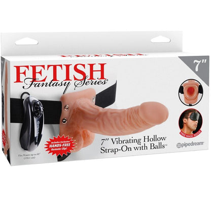 FETISH FANTASY SERIES - ADJUSTABLE HARNESS WITH REMOTE CONTROL, REALISTIC PENIS AND TESTICLES 17.8 CM