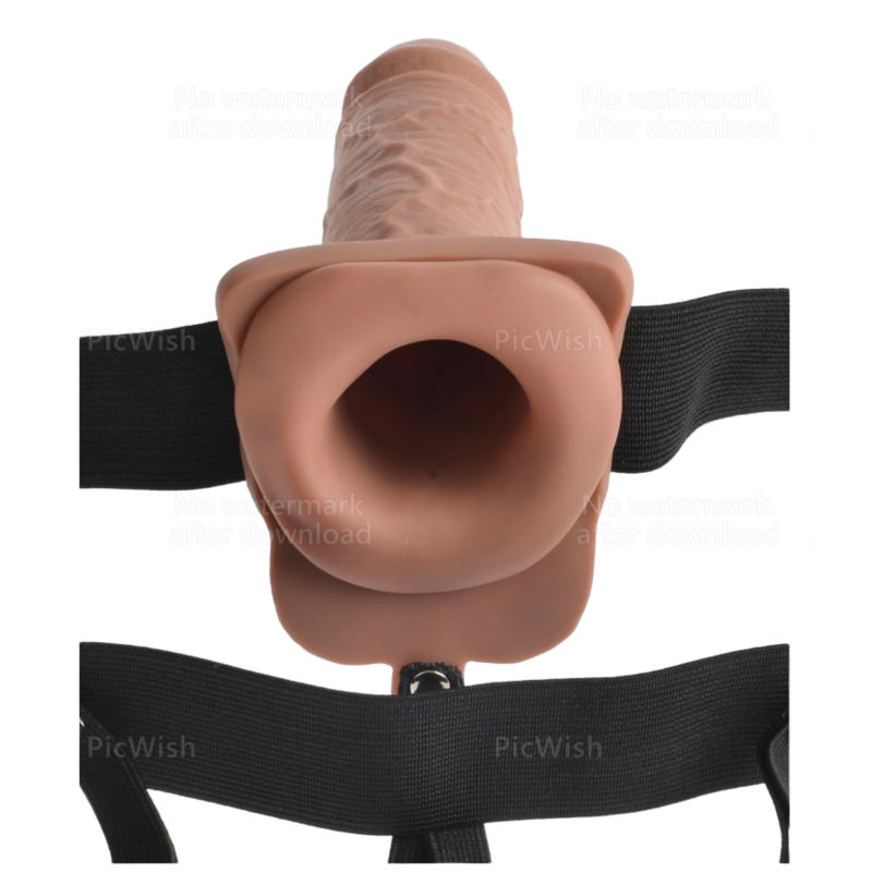 FETISH FANTASY SERIES - ADJUSTABLE HARNESS WITH REALISTIC PENIS, RECHARGEABLE TESTICLES, AND VIBRATOR (17.8 CM)
