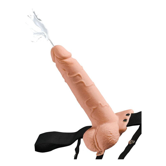 FETISH FANTASY SERIES - ADJUSTABLE HARNESS REALISTIC PENIS WITH SQUIRTING TESTICLES 19 CM