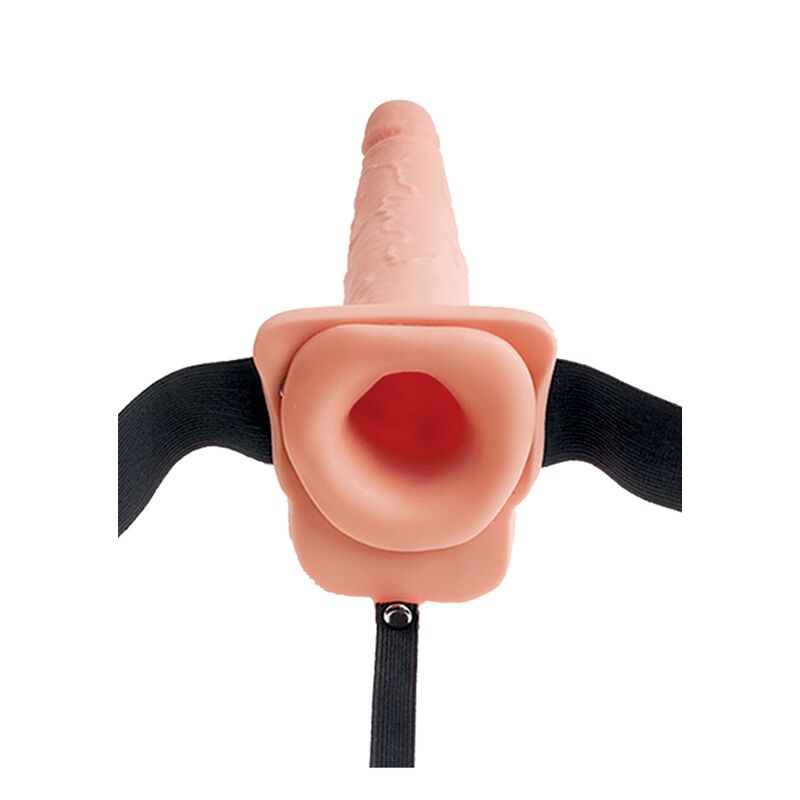 FETISH FANTASY SERIES - ADJUSTABLE HARNESS REALISTIC PENIS WITH SQUIRTING TESTICLES 19 CM