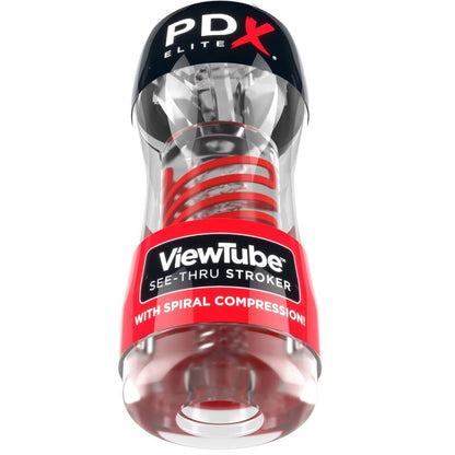 PDX ELITE - MASTURBADOR STROKER VIEWTUBE 2 COMPRESSIÓ ESPIRAL TRANSPARENT