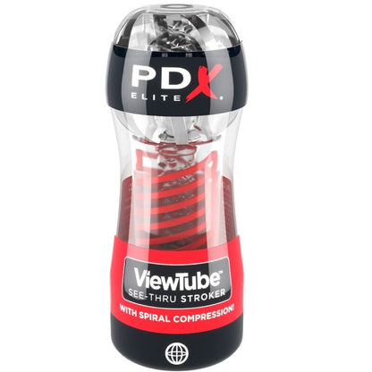 PDX ELITE - MASTURBADOR STROKER VIEWTUBE 2 COMPRESSIÓ ESPIRAL TRANSPARENT