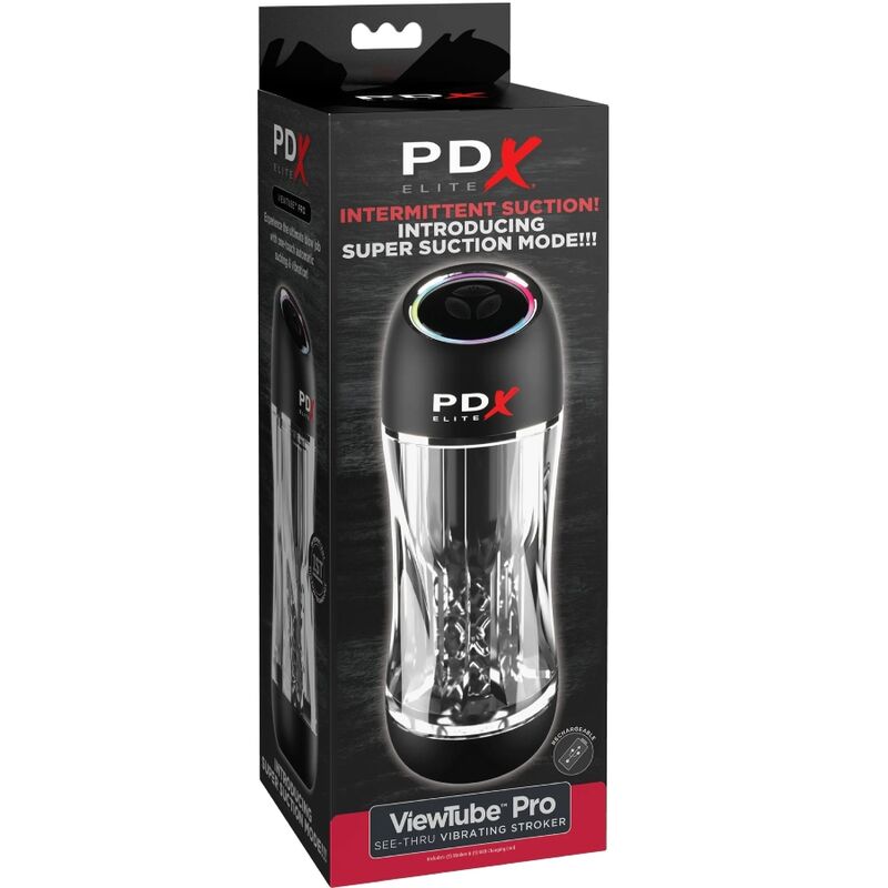 PDX ELITE - MASTURBADOR STROKER VIEWTUBE PRO VIBRADOR TRANSPARENT