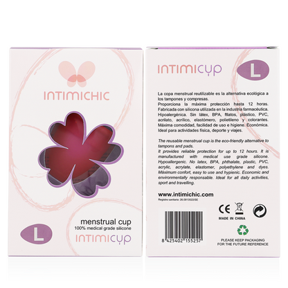 INTIMICHIC - MEDICAL GRADE SILICONE MENSTRUAL CUP - SIZE L
