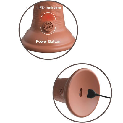 KING COCK - ÉLITE DILDO REALÍSTICO VIBRADOR & SILICONA 15.2 CM CARAMELO