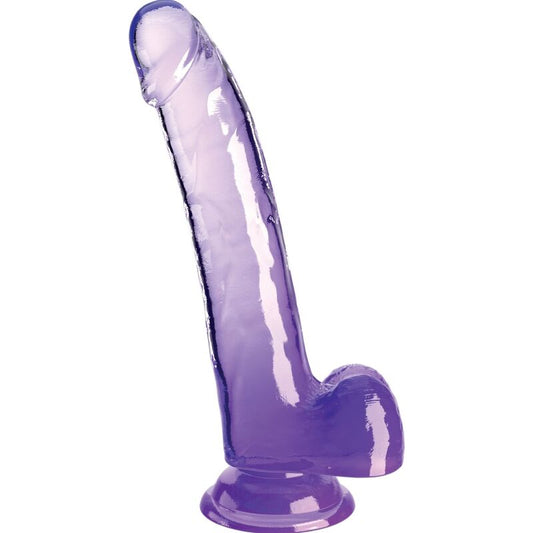 KING COCK - CLEAR DILDO CON TESTÍCULOS 20.3 CM MORADO