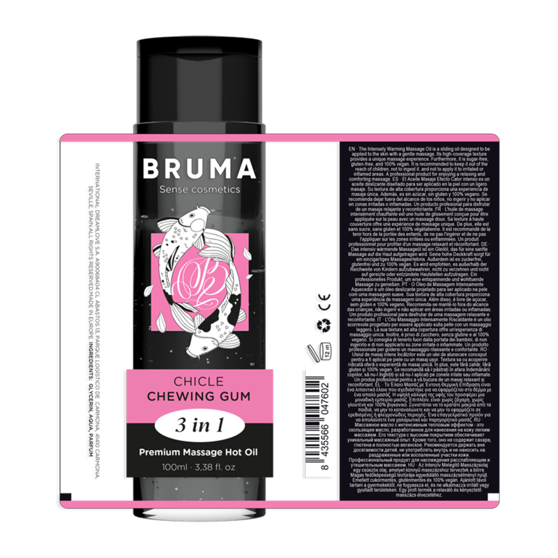 BRUMA - PREMIUM MASSAGE OIL WARMING EFFECT BUBBLEGUM FLAVOR 3 IN 1 - 100 ML
