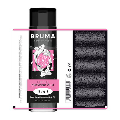 BRUMA - PREMIUM MASSAGE OIL WARMING EFFECT BUBBLEGUM FLAVOR 3 IN 1 - 100 ML