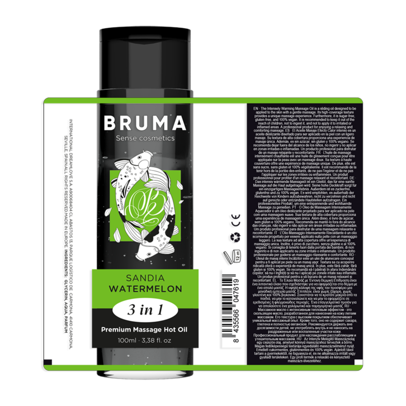 BRUMA - PREMIUM MASSAGE OIL WATERMELON FLAVOR WARMING EFFECT 3 IN 1 - 100 ML