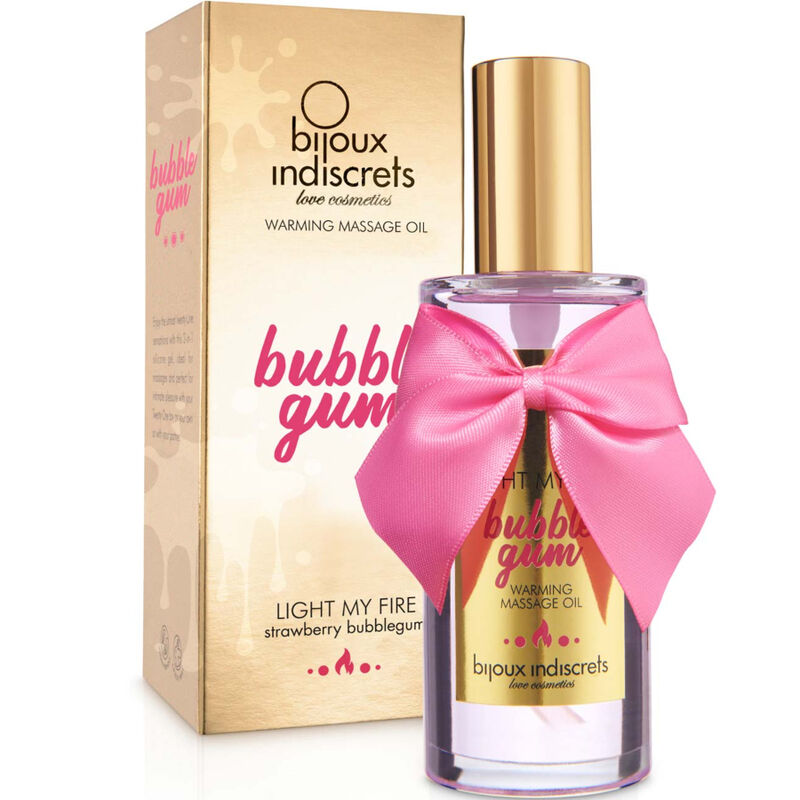 BIJOUX - INDISCRETS LIGHT MY FIRE WARMING MASSAGE OIL BUBBLEGUM FLAVOR