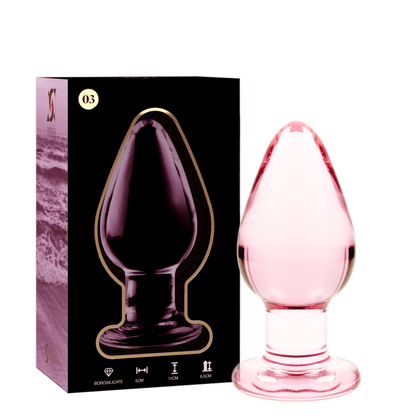 NEBULA SERIES BY IBIZA - MODEL 3 PINK GLASS PLUG 11 CM -OR- 5 CM