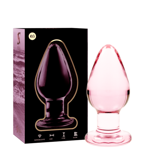NEBULA SERIES BY IBIZA - MODEL 3 PINK GLASS PLUG 11 CM -OR- 5 CM