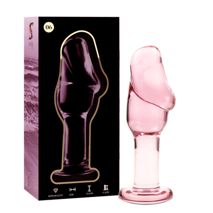 NEBULA SERIES BY IBIZA - MODEL 6 PINK GLASS PLUG 12.5 CM -OR- 4 CM