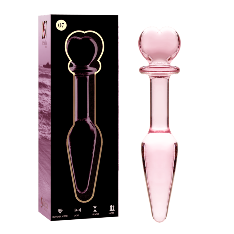 NEBULA SERIES BY IBIZA - MODEL 7 PINK GLASS PLUG 13.5 CM -O- 3 CM