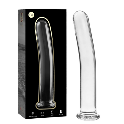 NEBULA SERIES BY IBIZA - MODEL 8 TRANSPARENT GLASS DILDO 14.5 CM -O- 2 CM