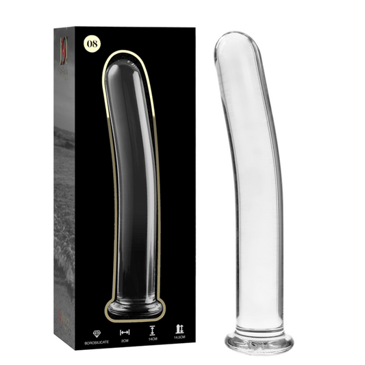 NEBULA SERIES BY IBIZA - MODEL 8 TRANSPARENT GLASS DILDO 14.5 CM -O- 2 CM