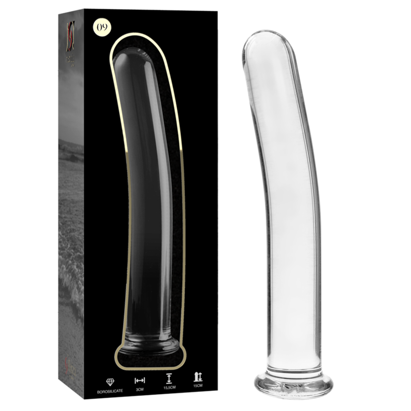 NEBULA SERIES BY IBIZA - MODEL 9 TRANSPARENT GLASS DILDO 15.5 CM -OR- 2.5 CM
