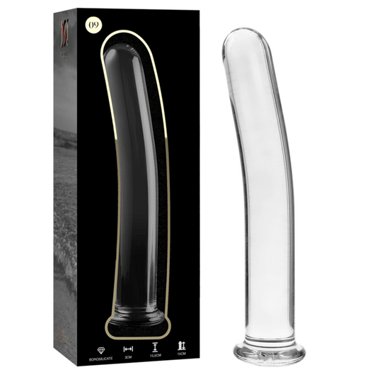 NEBULA SERIES BY IBIZA - MODEL 9 TRANSPARENT GLASS DILDO 15.5 CM -OR- 2.5 CM