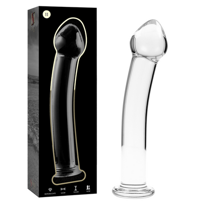 NEBULA SERIES BY IBIZA - MODEL 11 TRANSPARENT GLASS DILDO 16 CM -OR- 3 CM