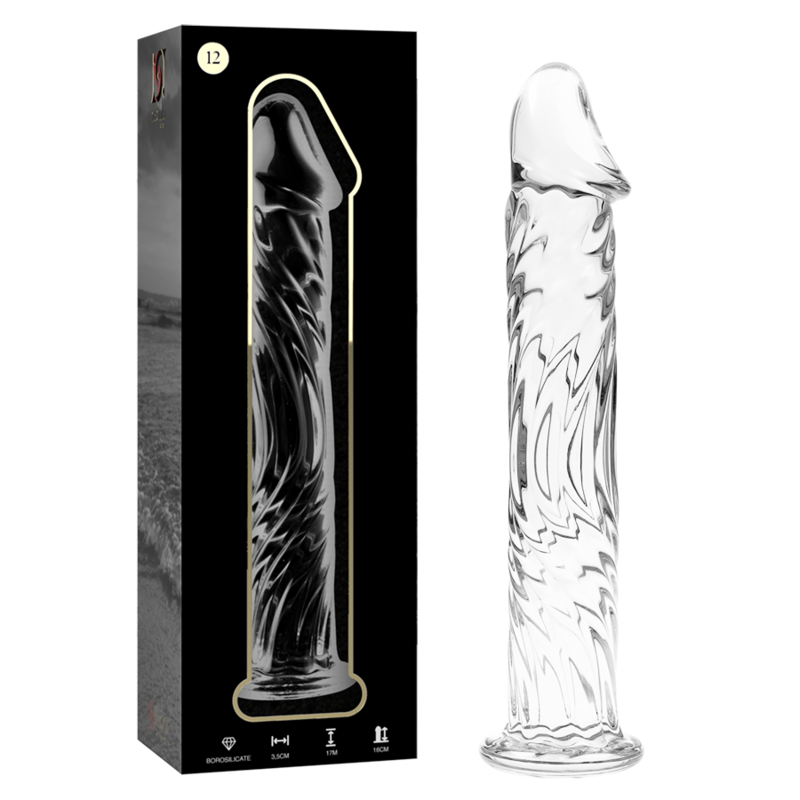NEBULA SERIES BY IBIZA - MODEL 12 TRANSPARENT GLASS DILDO 17 CM -OR- 3.5 CM