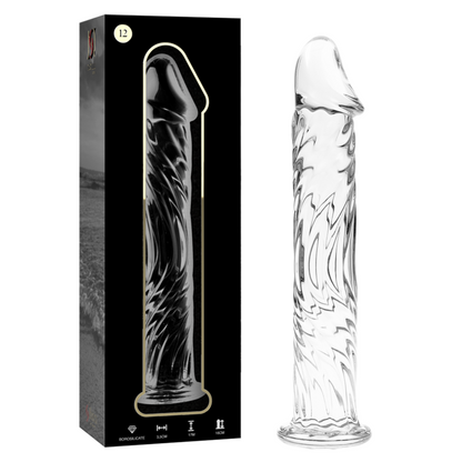 NEBULA SERIES BY IBIZA - MODEL 12 TRANSPARENT GLASS DILDO 17 CM -OR- 3.5 CM
