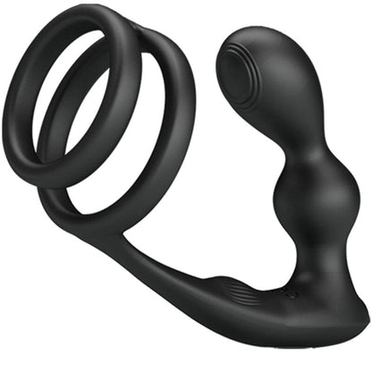 PRETTY LOVE - MARSHALL PENIS RING + VIBRATORISK ANAL PLUG &amp; FJÄRRKONTROLL