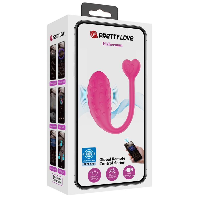 PRETTY LOVE - PINK FISHERMAN VIBRATING EGG CONTROLLED BY APP