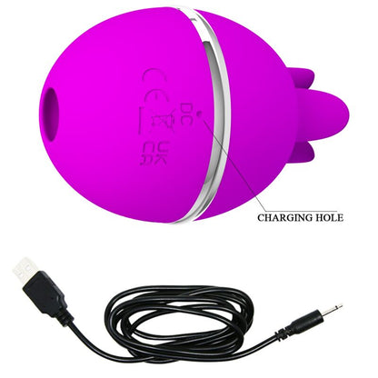 PRETTY LOVE - ROUND SILICONE VIBRATOR GEMINI BALL PURPLE