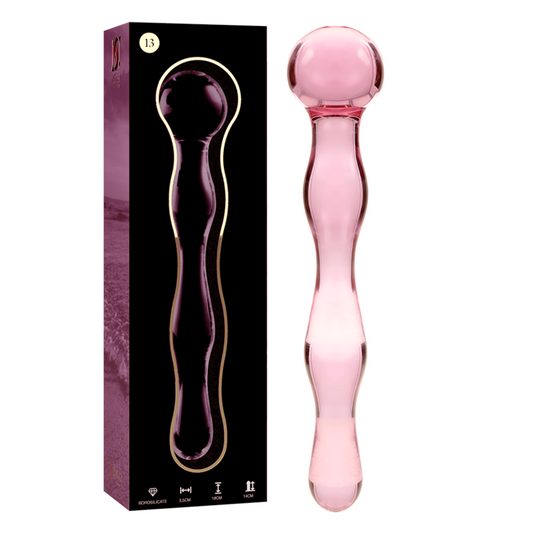 NEBULA SERIES BY IBIZA - MODELO 13 DILDO CRISTAL ROSA 18 CM -O- 3.5 CM