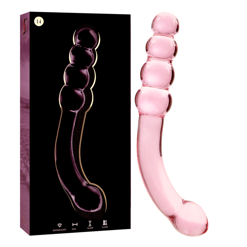 NEBULA SERIES BY IBIZA - MODEL 14 PINK CRYSTAL DILDO 18.5 CM -OR- 3 CM