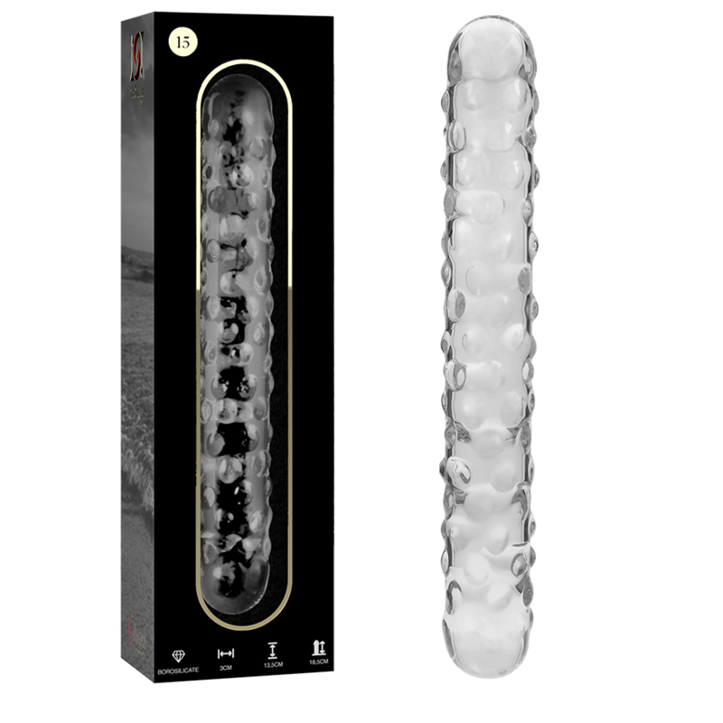 NEBULA SERIES BY IBIZA - MODEL 15 TRANSPARENT GLASS DILDO 18.5 CM -OR- 3 CM