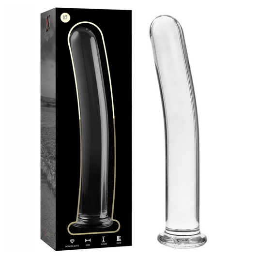 NEBULA SERIES BY IBIZA - MODEL 17 TRANSPARENT GLASS DILDO 18.5 CM -OR- 3 CM