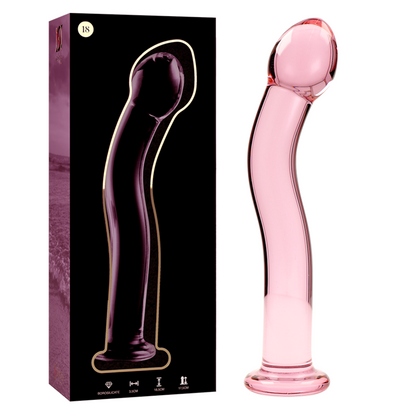 NEBULA SERIES BY IBIZA - MODELO 18 DILDO CRISTAL ROSA 18.5 CM -O- 3.5 CM