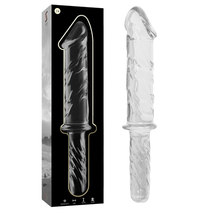 NEBULA SERIES BY IBIZA - MODEL 24 TRANSPARENT GLASS DILDO 28.5 CM -OR- 5 CM