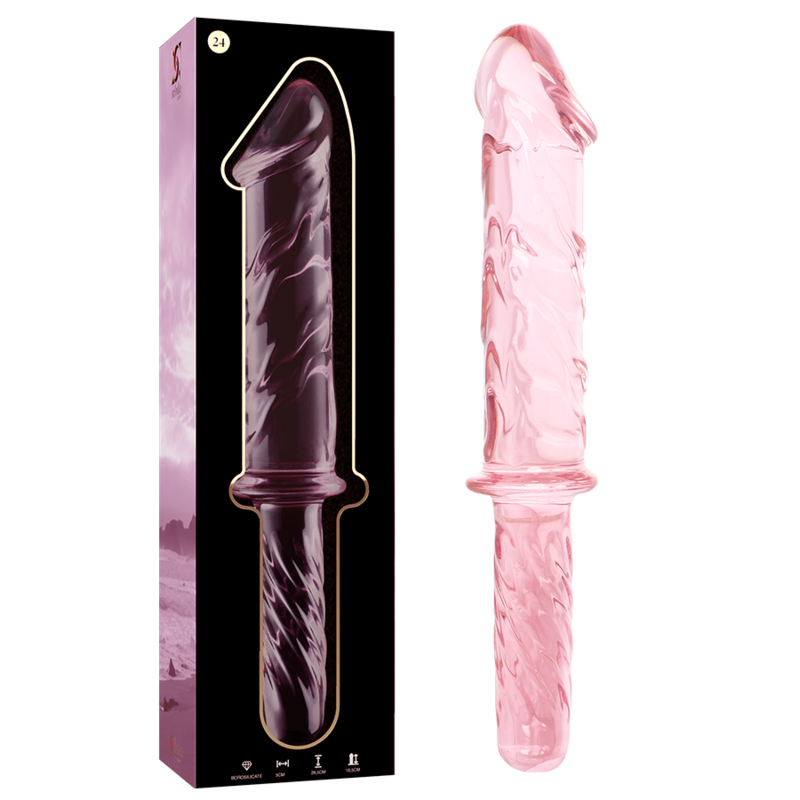 NEBULA SERIES BY IBIZA - MODEL 24 PINK CRYSTAL DILDO 28.5 CM -OR- 5 CM