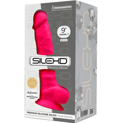 SILEXD - MODELO 1 PENE REALÍSTICO SILICONA PREMIUM SILEXPAN FUCSIA 23 CM