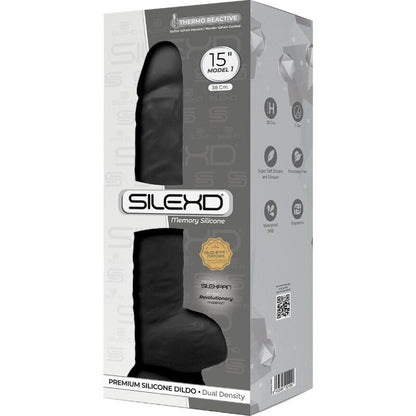 SILEXD - REALISTIC PENIS MODEL 1 PREMIUM SILEXPAN SILICONE BLACK 38 CM