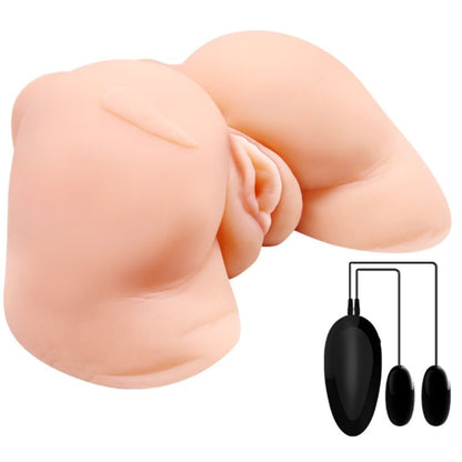 CRAZY BULL - VAGINA Y ANO CON MALLA REALISTA CON VIBRACIÓN